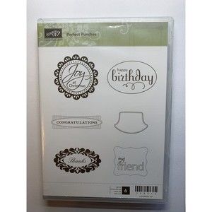 Stampin Up PERFECT PUNCHES Stamp Set Joy Birthday Thanks Congrats Friend RETIRED